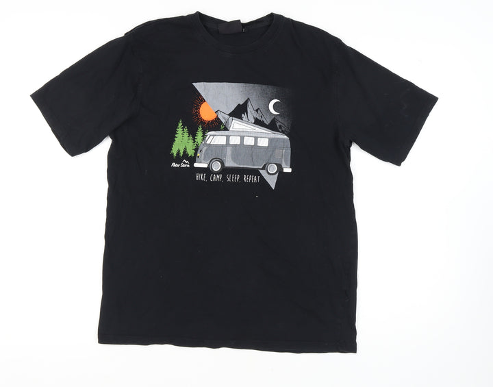Peter Storm Unisex Black Outdoor Graphic T-Shirt L