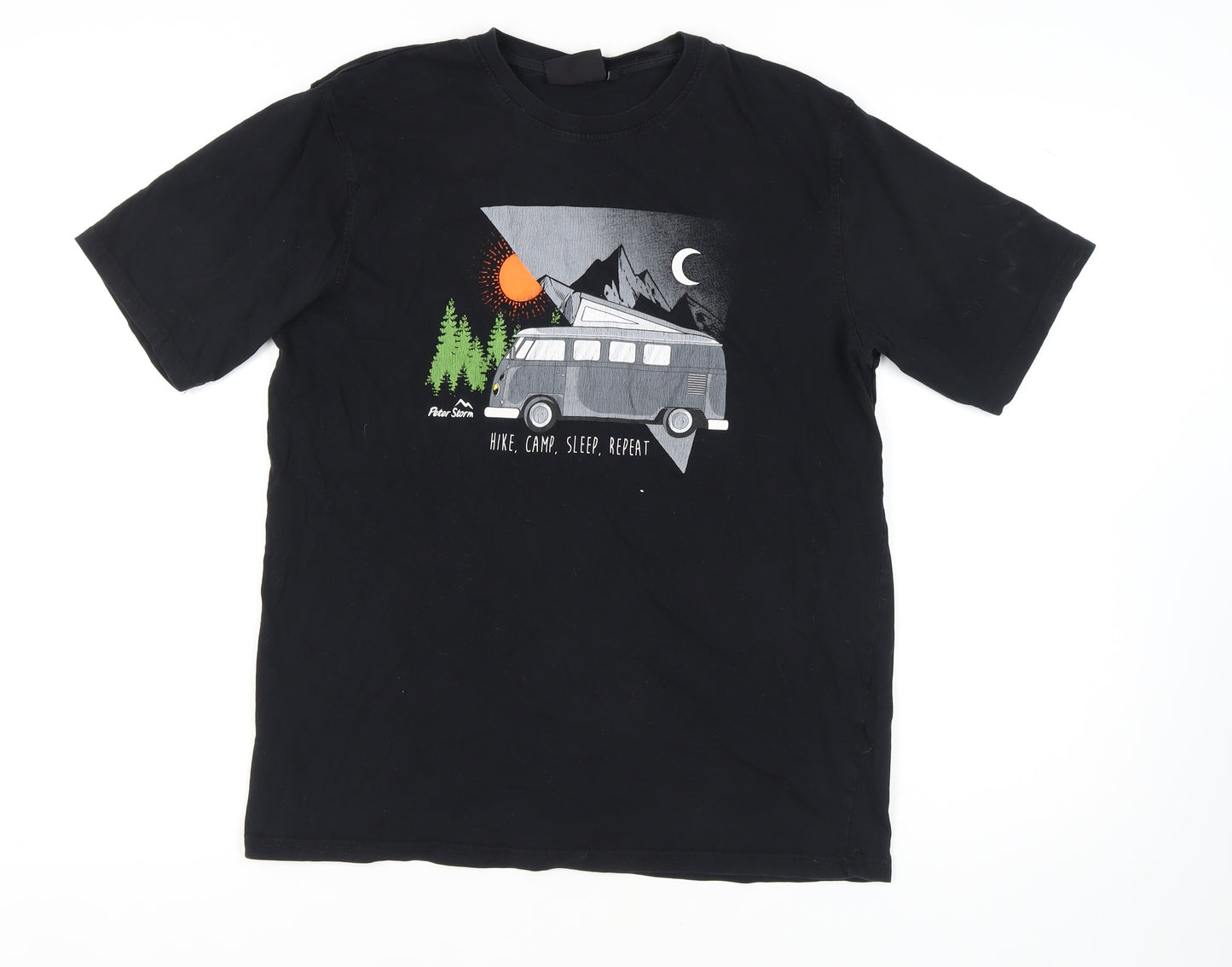 Peter Storm Unisex Black Outdoor Graphic T-Shirt L