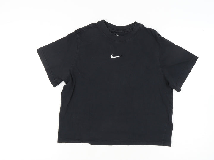 Nike Girls Black XL T-Shirt, Relaxed Fit, 100% Cotton