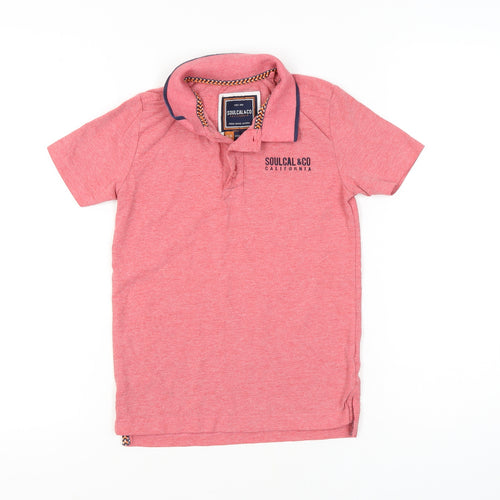 SoulCal & Co Boys Red Polo Shirt 9-10 Years Short Sleeve
