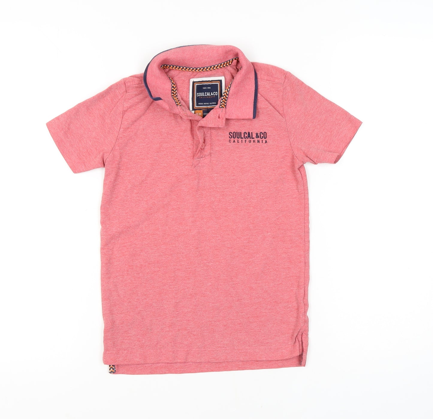 SoulCal & Co Boys Red Polo Shirt 9-10 Years Short Sleeve