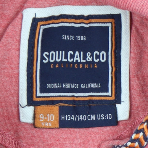 SoulCal & Co Boys Red Polo Shirt 9-10 Years Short Sleeve