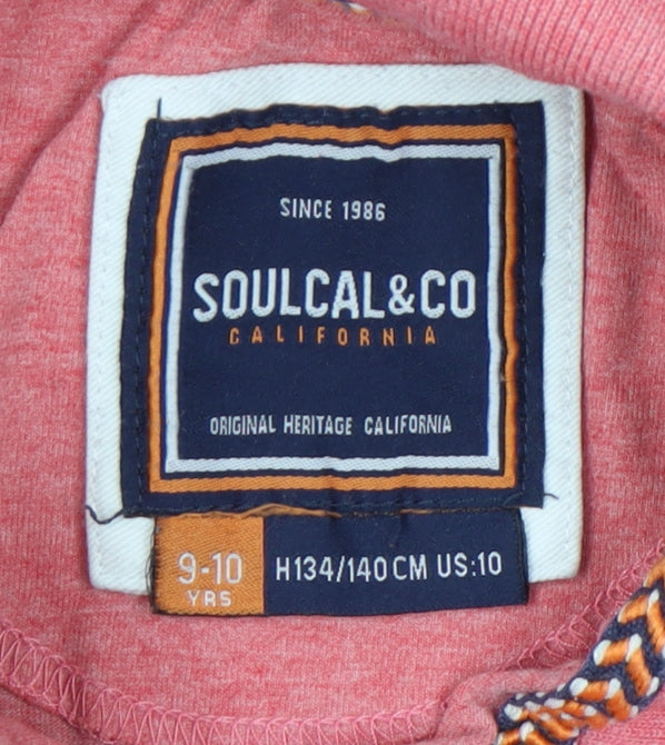 SoulCal & Co Boys Red Polo Shirt 9-10 Years Short Sleeve