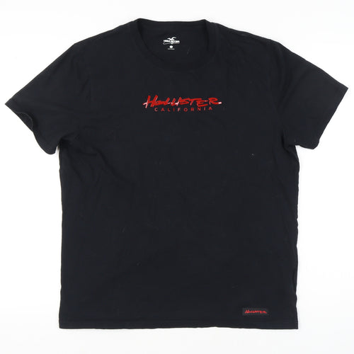 Hollister Men’s Black Logo T-Shirt L Regular Cotton