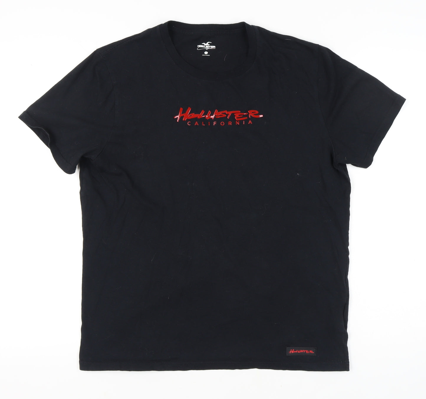 Hollister Men’s Black Logo T-Shirt L Regular Cotton