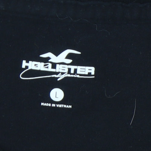 Hollister Men’s Black Logo T-Shirt L Regular Cotton
