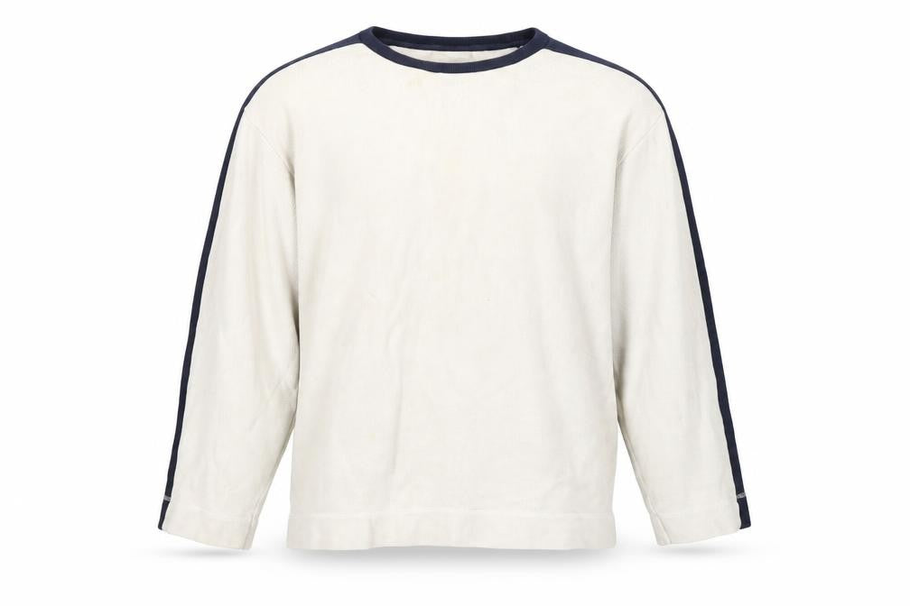 Front view of Burton Men's Beige Pullover Sweater L, Long Sleeve