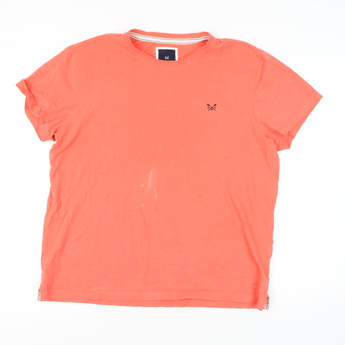 Crew Clothing T-Shirt Unisex Orange L Cotton Casual
