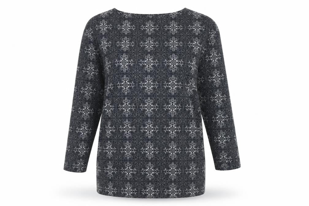 Front view of Marks & Spencer Women's Geometric Long Sleeve Top