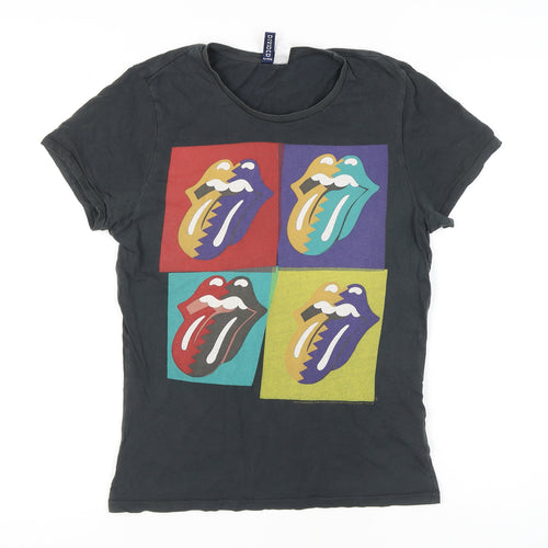 H&M Women's Black T-Shirt, Size S, Music Graphic