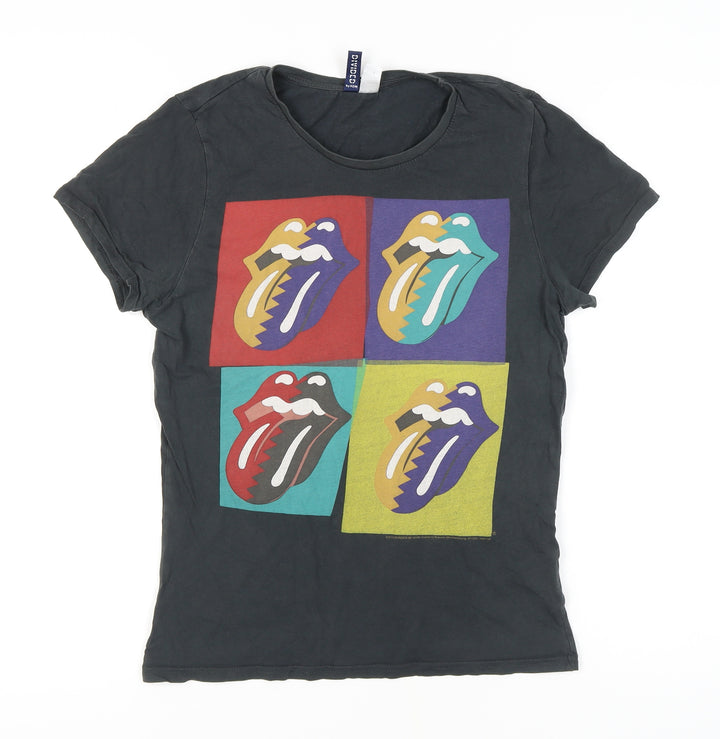 H&M Women's Black T-Shirt, Size S, Music Graphic