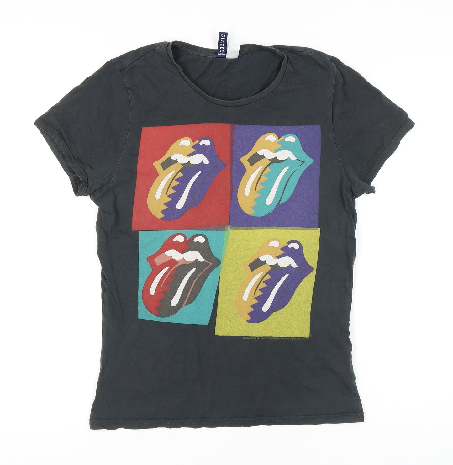 H&M Women's Black T-Shirt, Size S, Music Graphic