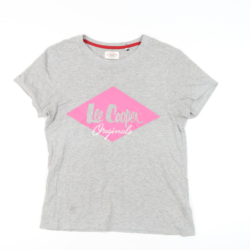 Lee Cooper Womens Grey T-Shirt Size 8 Casual