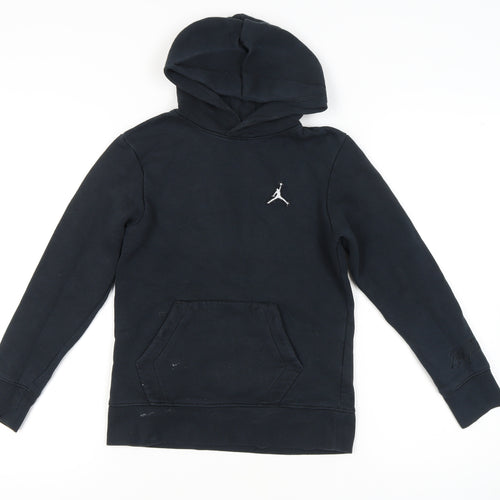 Jordan Boys Black Hoodie, Size M, Cotton Blend