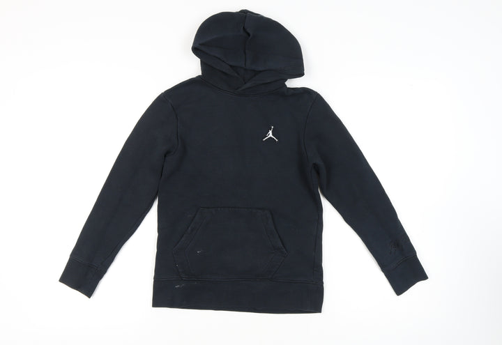 Jordan Boys Black Hoodie, Size M, Cotton Blend