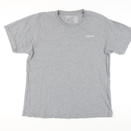 DKNY Men's Grey Large Cotton Crew Neck T-Shirt