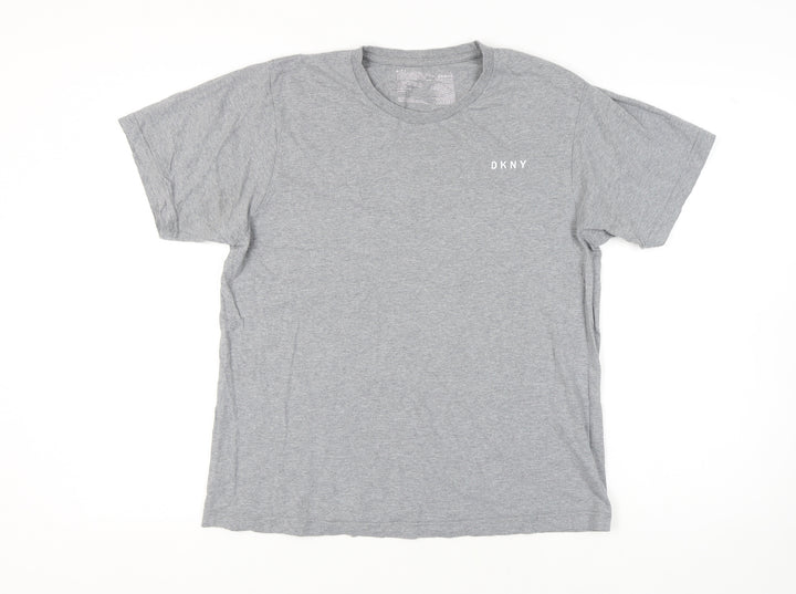 DKNY Men's Grey Large Cotton Crew Neck T-Shirt