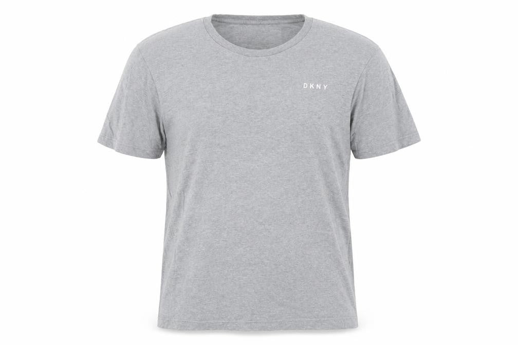 Front view of DKNY Men's Grey Large Cotton Crew Neck T-Shirt