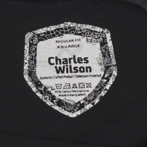 Charles Wilson Men's Black 2XL Crew Neck T-Shirt