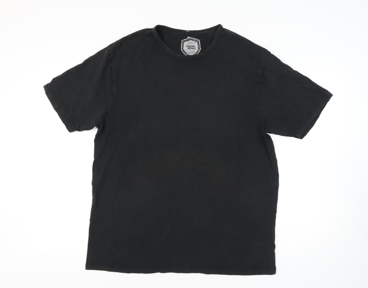 Charles Wilson Men's Black Regular Fit T-Shirt 2XL