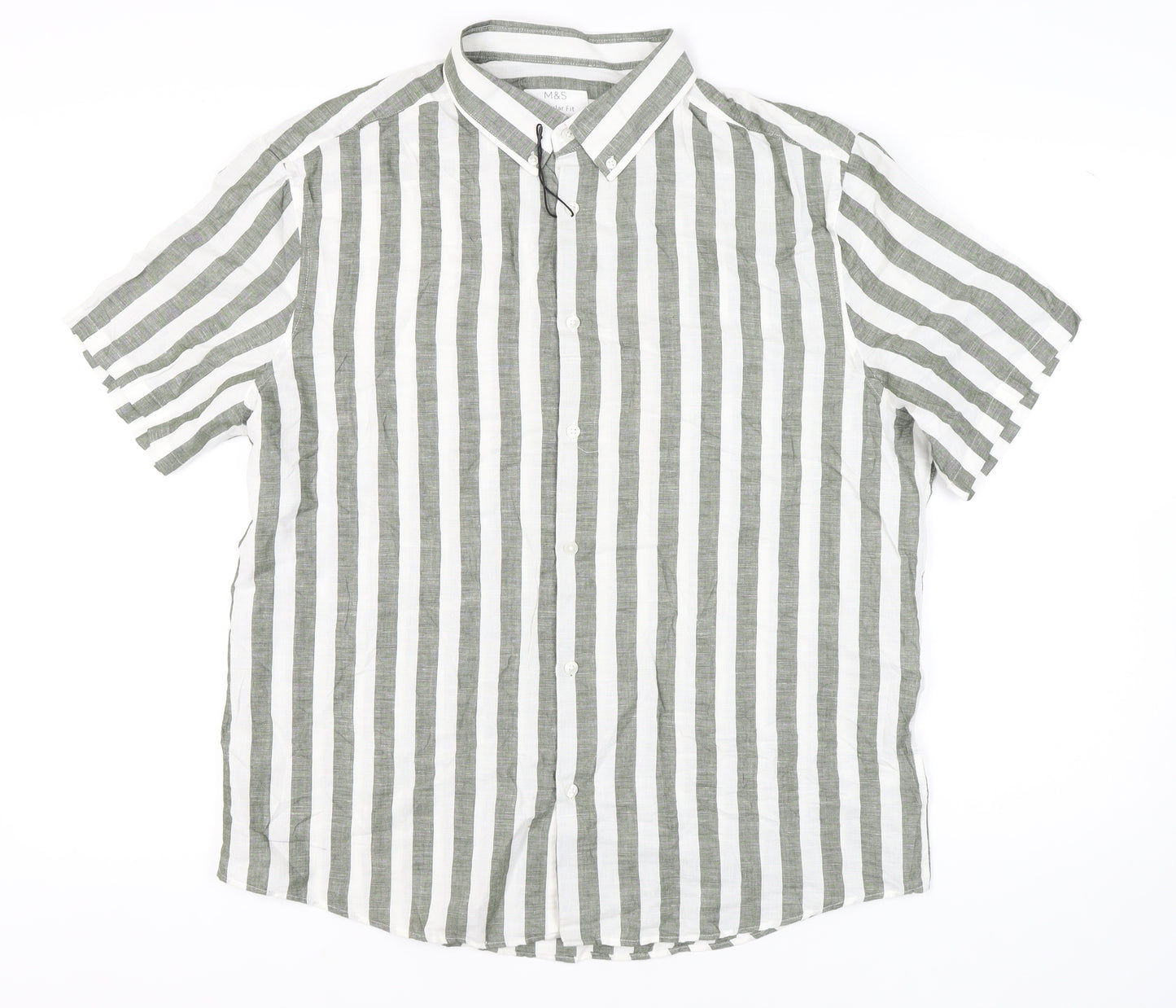 Marks and Spencer Men's Multicoloured XL Striped Shirt