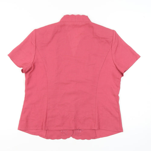 Eastex Women's Pink Embroidered Blouse, Size 12