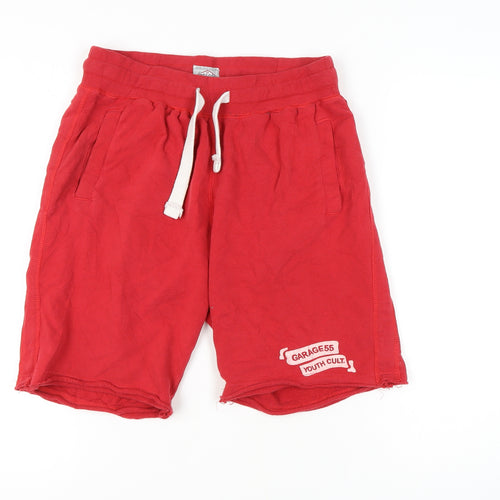 Garage Men’s Red Sweat Shorts, Size L, Casual Wear
