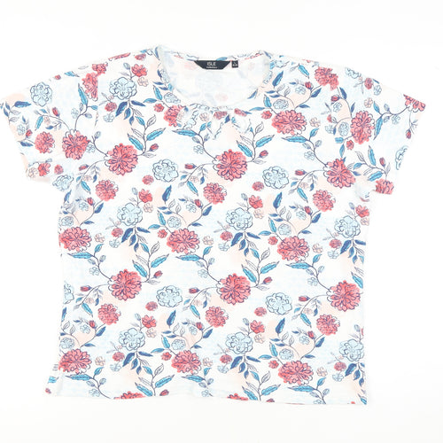 ISLE ESSENTIALS Women's Floral T-Shirt Size L Multicoloured