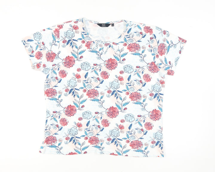 ISLE ESSENTIALS Women's Floral T-Shirt Size L Multicoloured