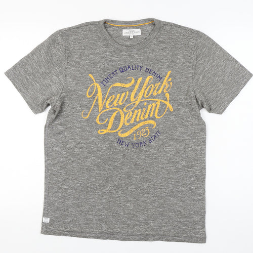 Next Men's Grey Graphic Print T-Shirt, Medium