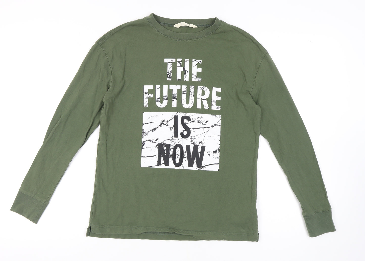 H&M Boys Green Long Sleeve Graphic T-Shirt 12 Years