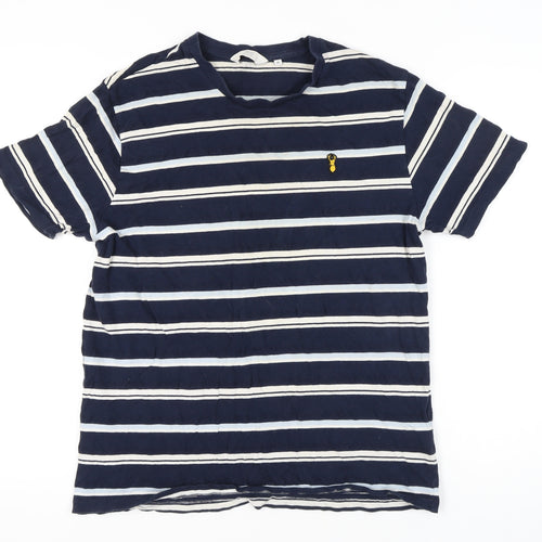 Next Men's Blue Striped T-Shirt XL - Stylish Casual Wear
