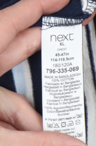 Next Men's Blue Striped T-Shirt XL - Stylish Casual Wear