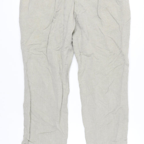 Nigel Hall Men's Beige Trousers - Size 34, Belted