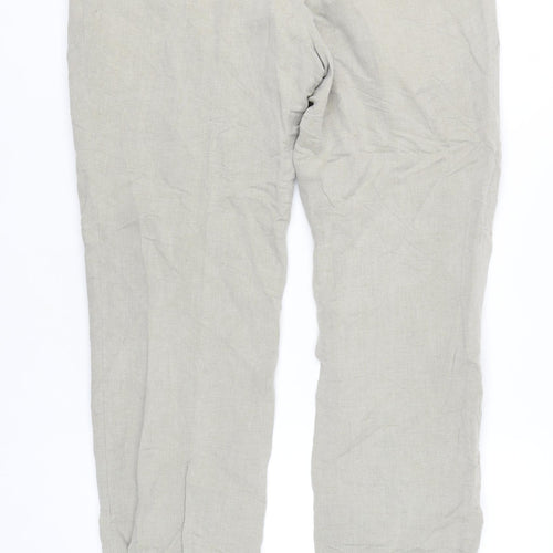 Nigel Hall Men's Beige Trousers - Size 34, Belted
