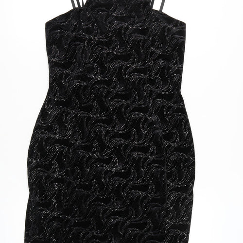 Quiz Women's Black Bodycon Mini Dress Size 16