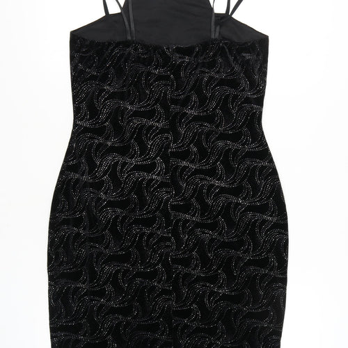 Quiz Women's Black Bodycon Mini Dress Size 16