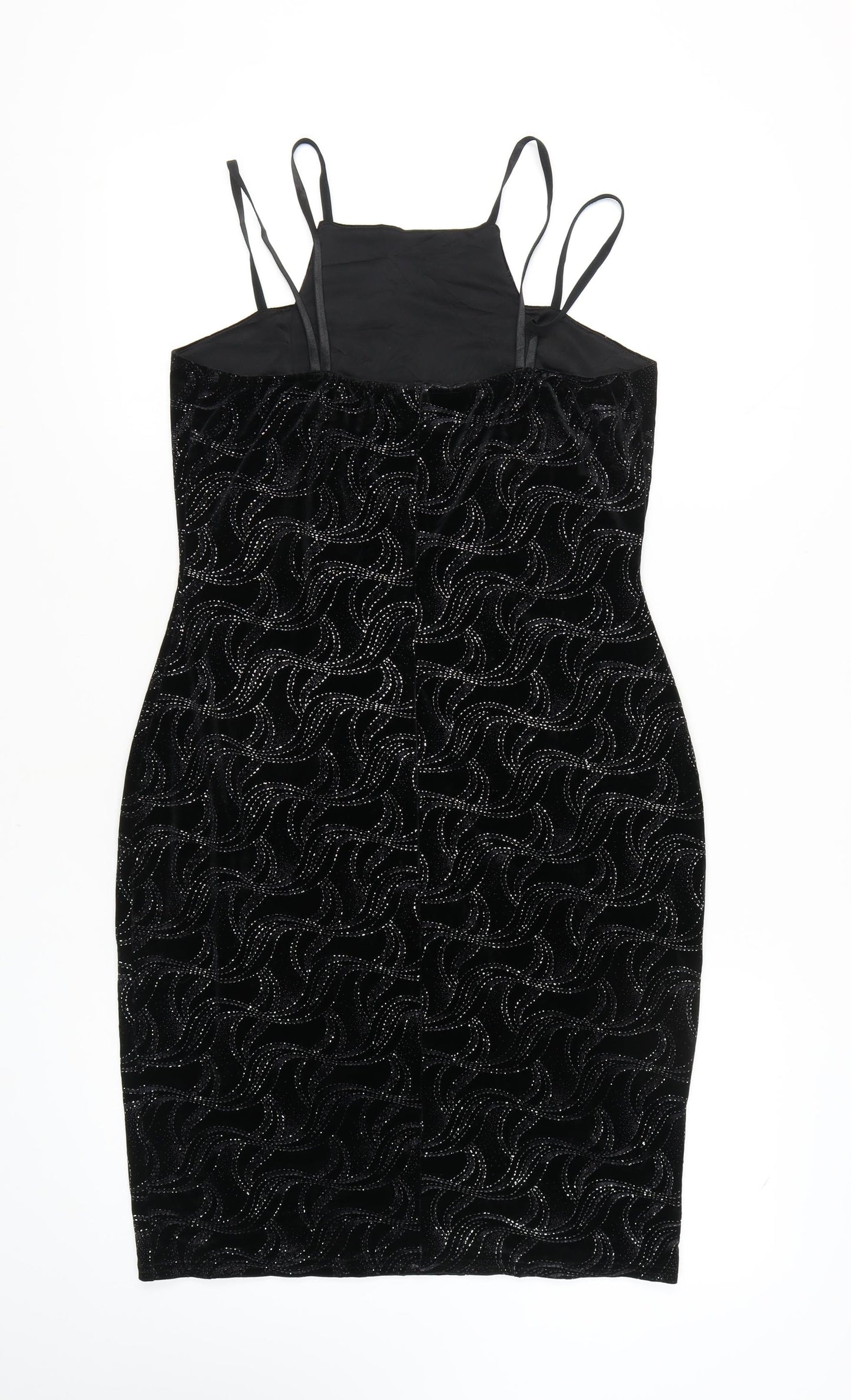 Quiz Women's Black Bodycon Mini Dress Size 16