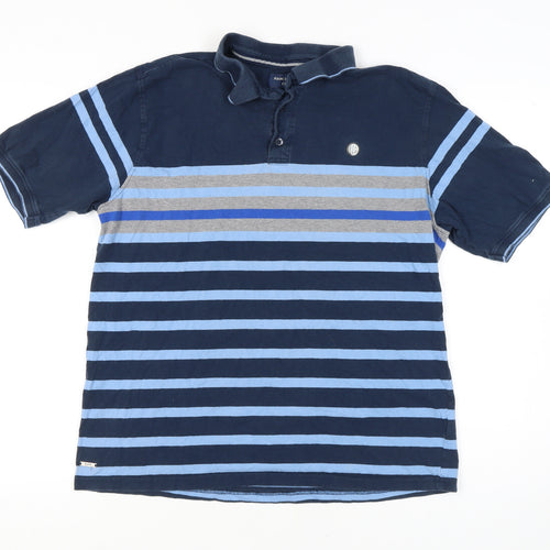 Manchester City Men's Blue Striped Polo Shirt XL