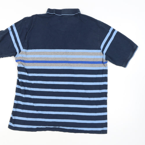 Manchester City Men's Blue Striped Polo Shirt XL