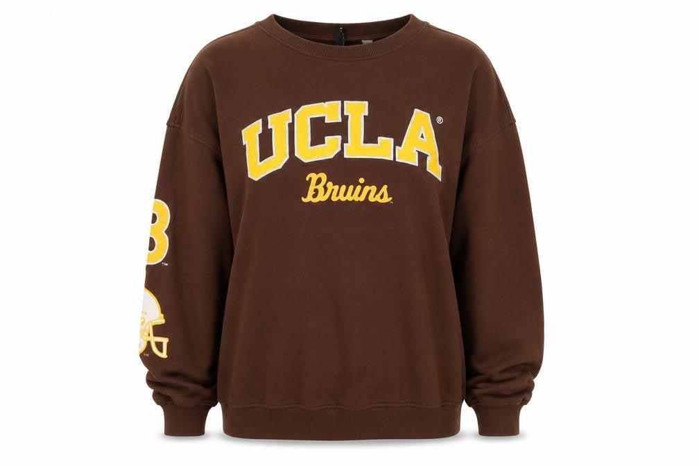 Front view of H&M unisex brown ucla sweatshirt m pull-over