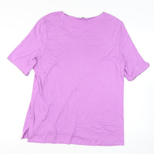 Patra Women's Purple 3XL Basic T-Shirt, Bamboo Blend