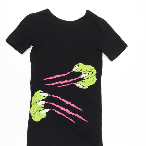Topshop Women's Black T-Shirt Dress Size 10