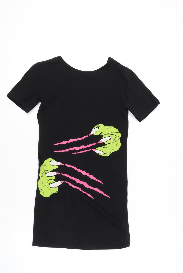Topshop Women's Black T-Shirt Dress Size 10