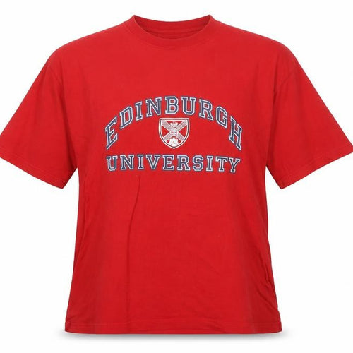 Gold Screens Unisex Red Crew Neck University T-Shirt L