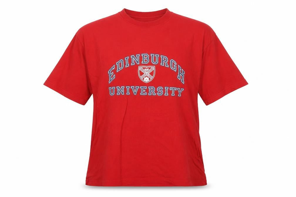 Gold Screens Unisex Red Crew Neck University T-Shirt L