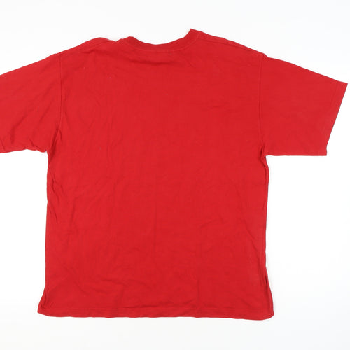 Gold Screens Unisex Red Crew Neck University T-Shirt L