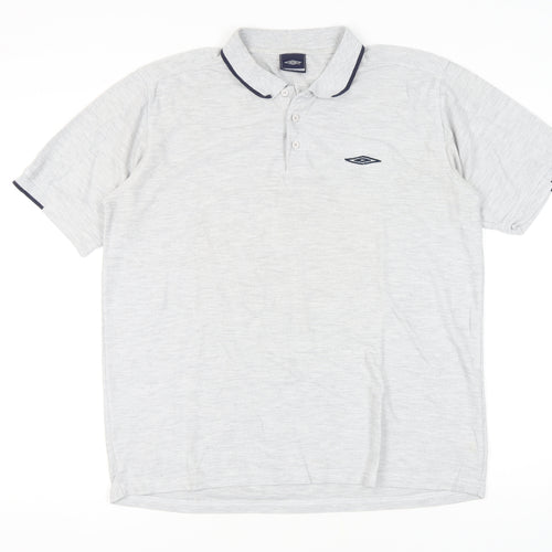 Umbro Men's Grey Polo Shirt XL Short Sleeve Casual