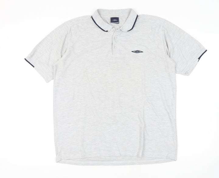 Umbro Men's Grey Polo Shirt XL Short Sleeve Casual
