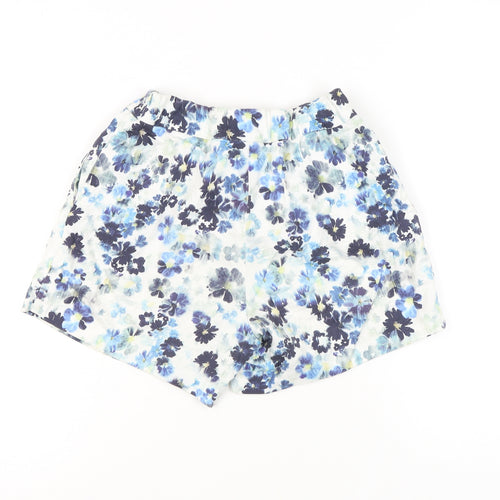Warehouse Women's Blue Floral Shorts, Size 10